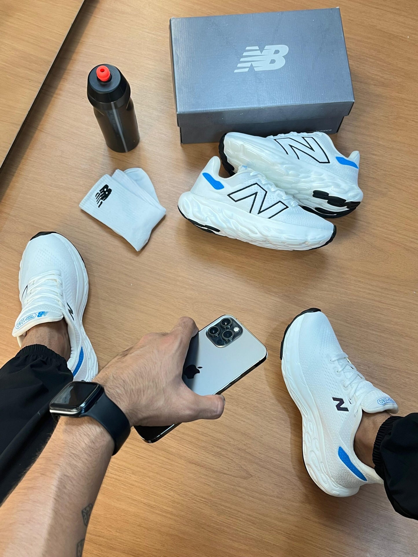 Tênis New Balance 1080 V13 Azul Branco Masculino Premium