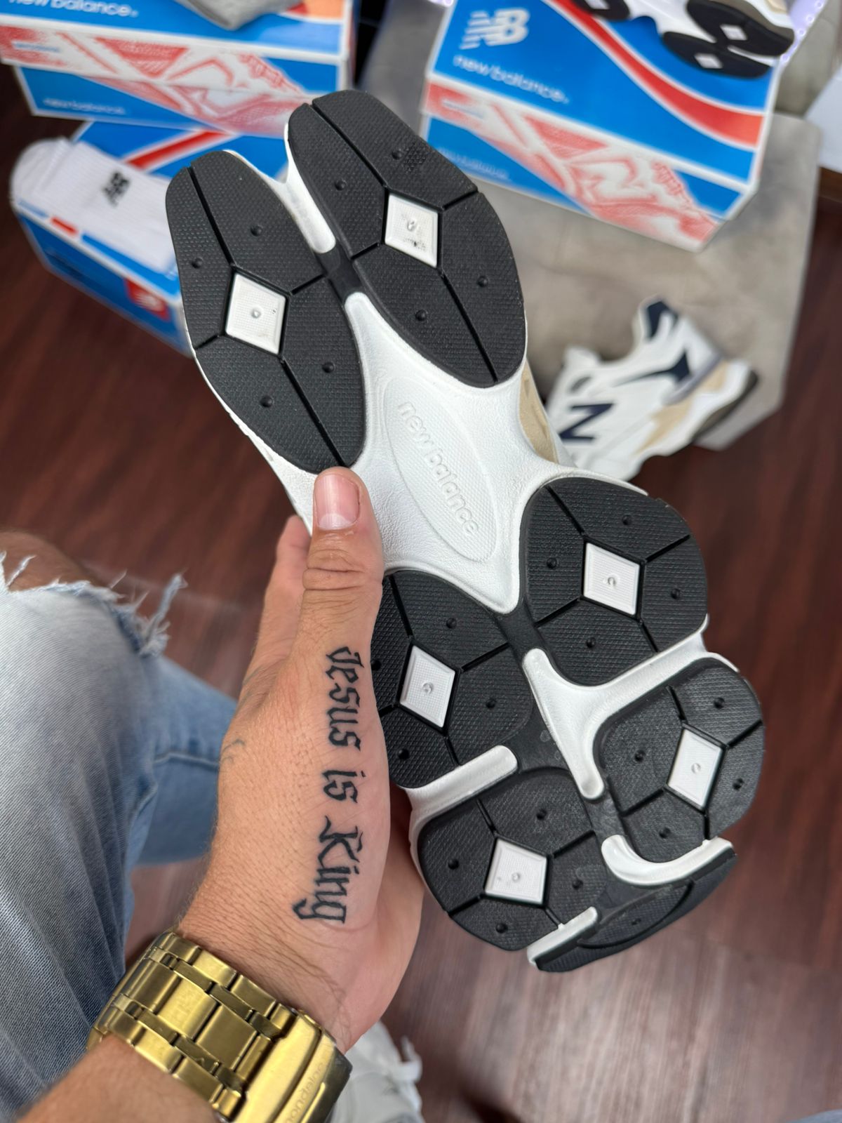 Tênis New Balance 9060 Branco Azul Masculino Premium TESTE