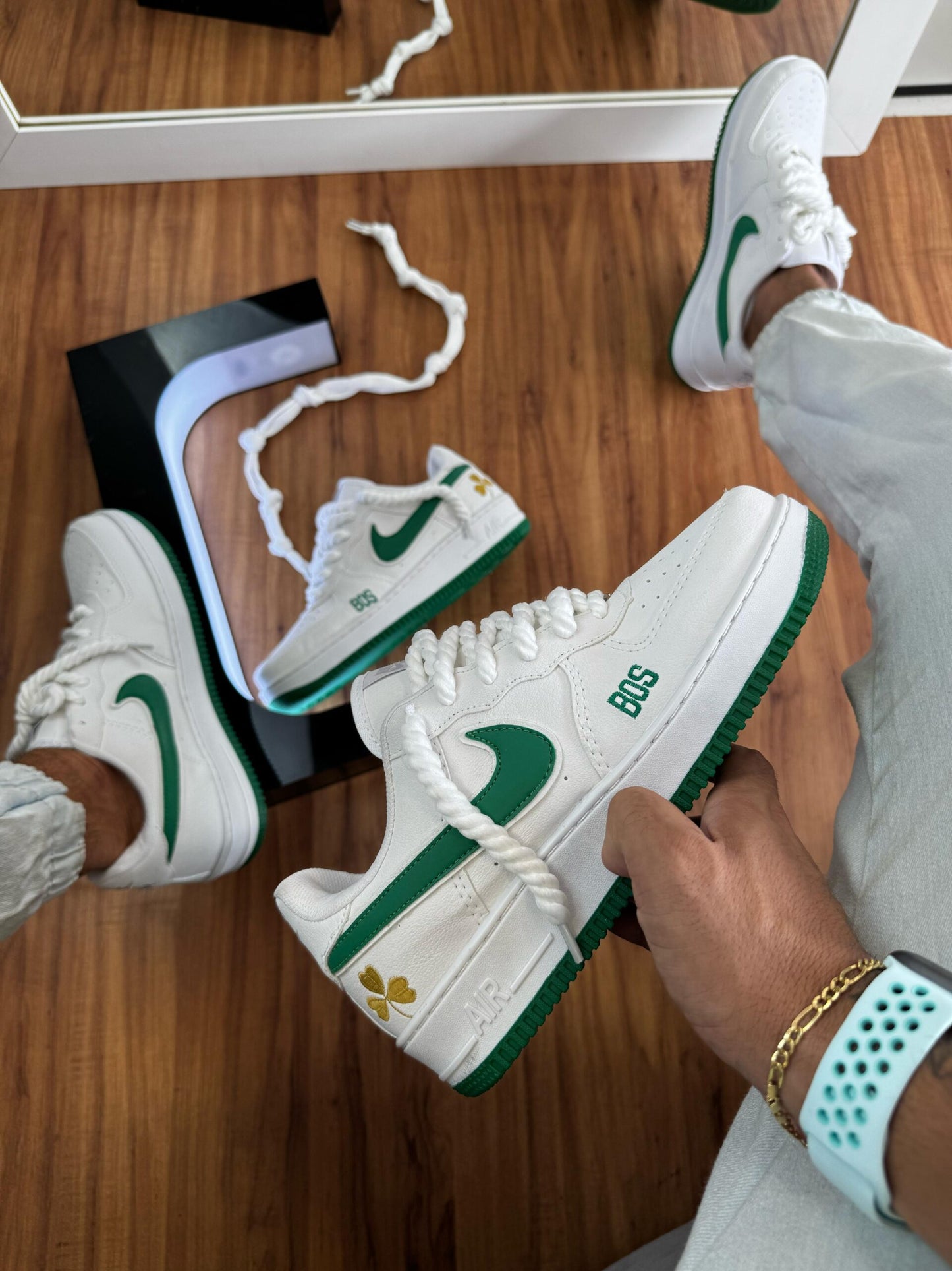Tênis Nike Air Force Boston Celtics Masculino Premium