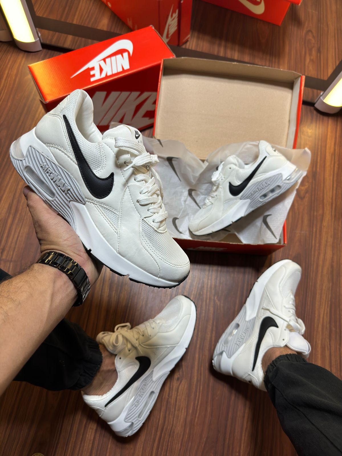 Tênis Nike Air Max Excee Branco Preto Masculino Premium