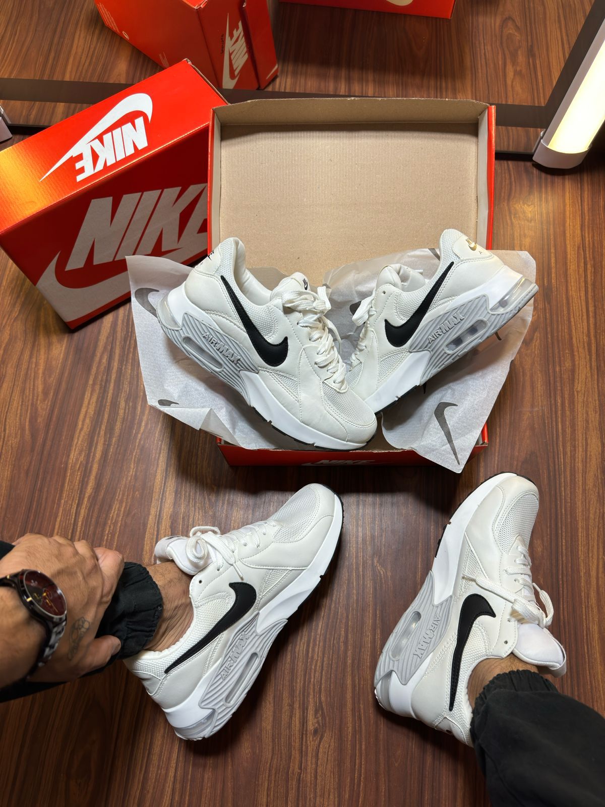 Tênis Nike Air Max Excee Branco Preto Masculino Premium