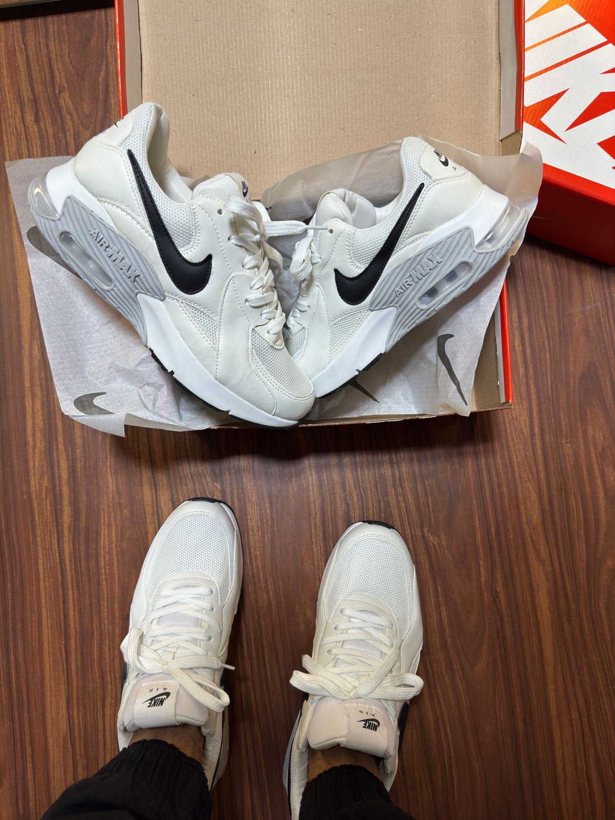 Tênis Nike Air Max Excee Branco Preto Masculino Premium