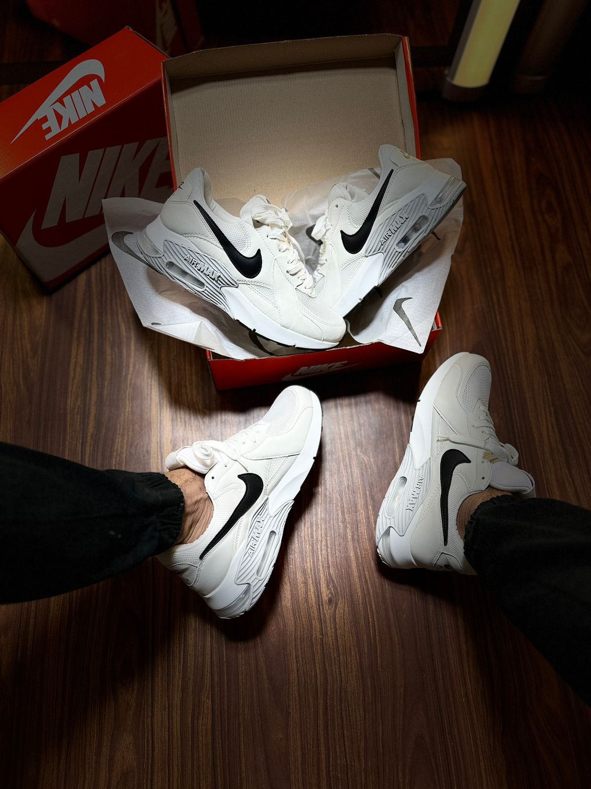 Tênis Nike Air Max Excee Branco Preto Masculino Premium