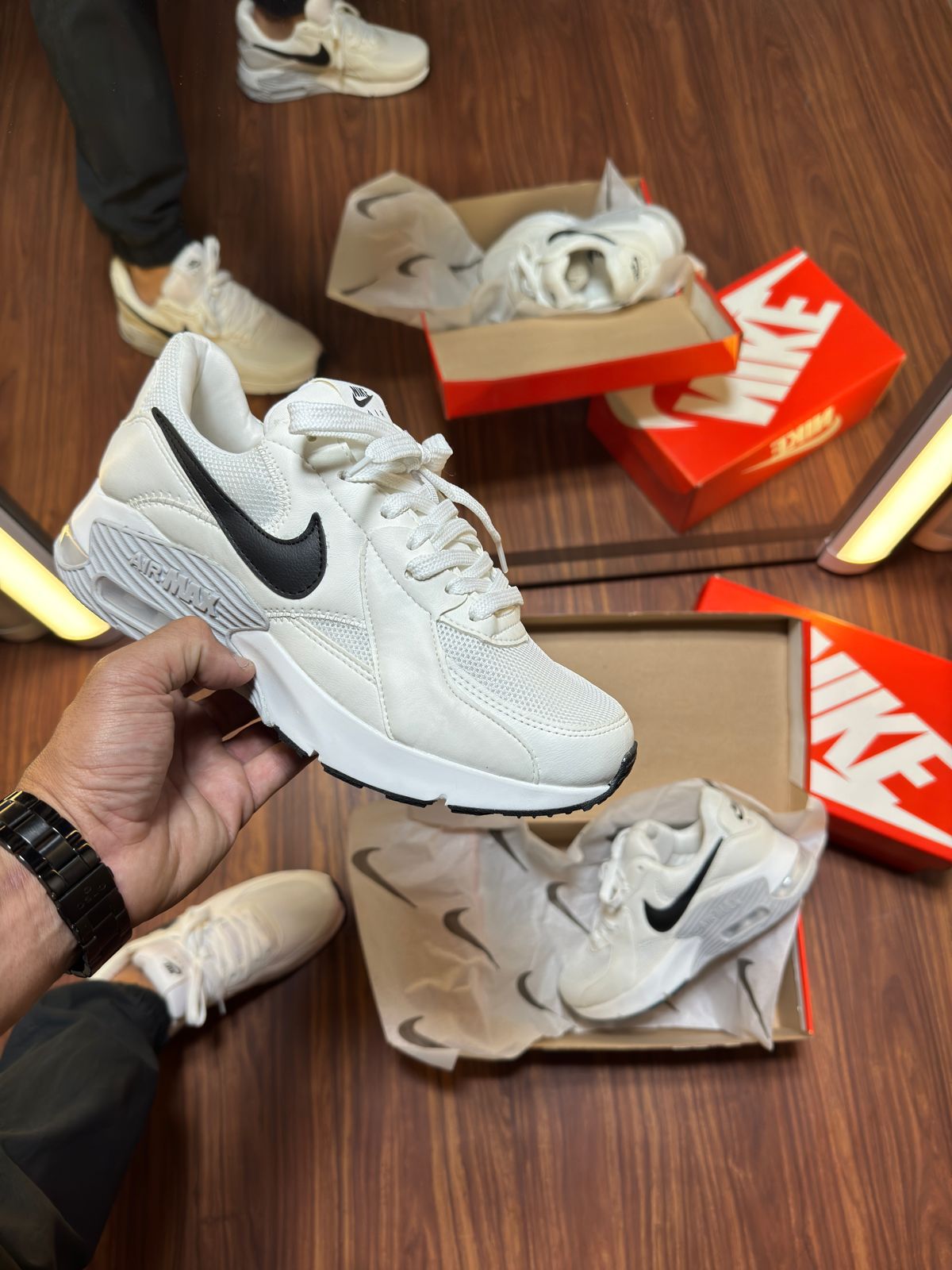 Tênis Nike Air Max Excee Branco Preto Masculino Premium