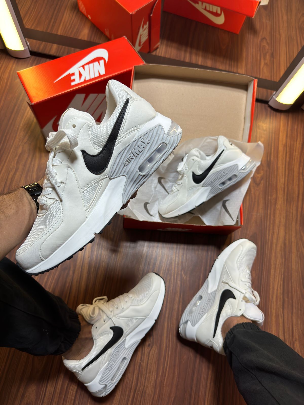 Tênis Nike Air Max Excee Branco Preto Masculino Premium